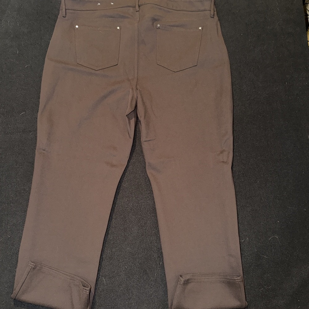 Chico's Womens Flat Front Straight Leg Career Dress Pants Brown Size 20R - Picture 4 of 4